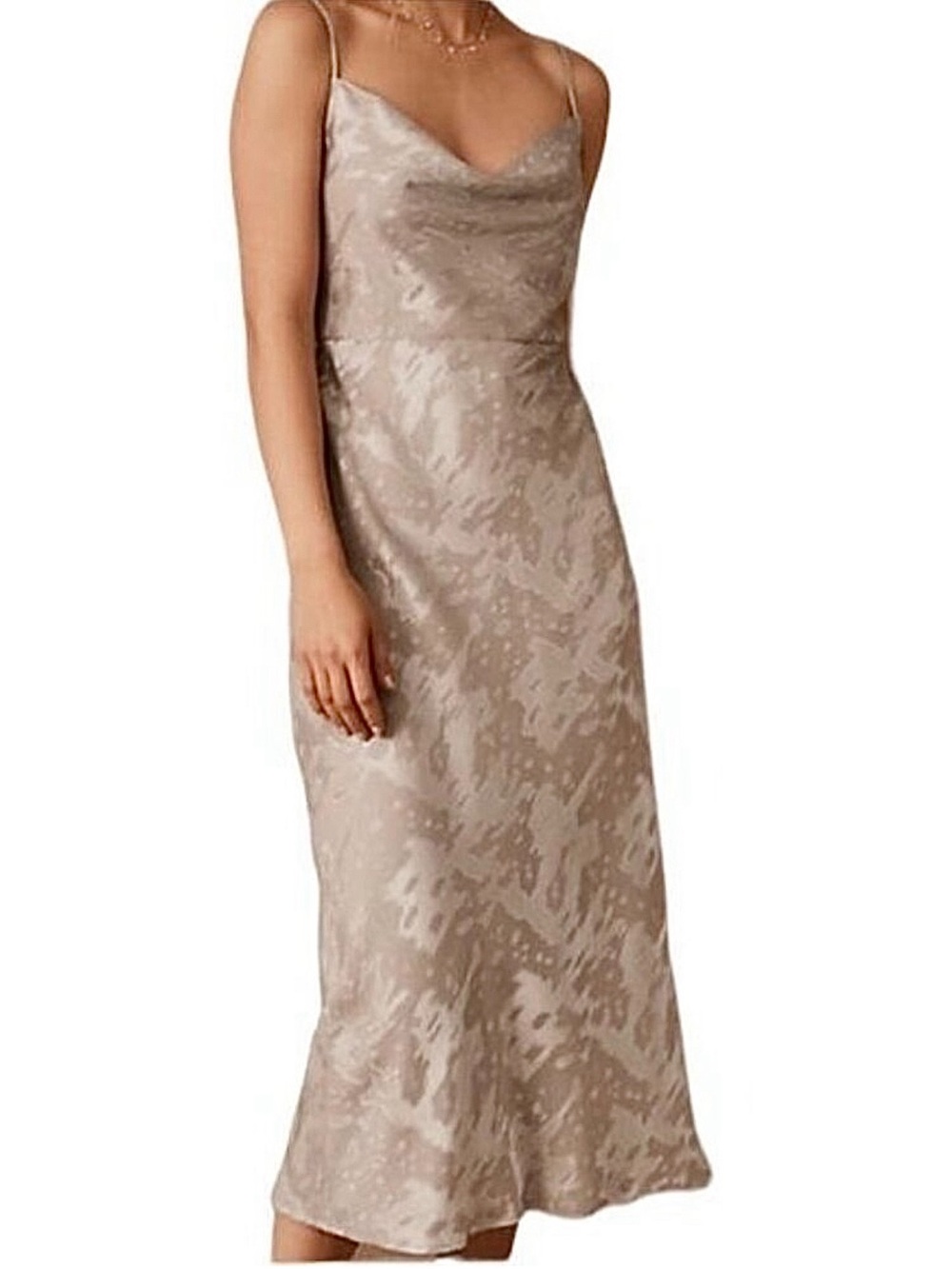 BHLDN Hutch Kinsey Cowl Neck Dress in Dove Gray Size 10 NWOT